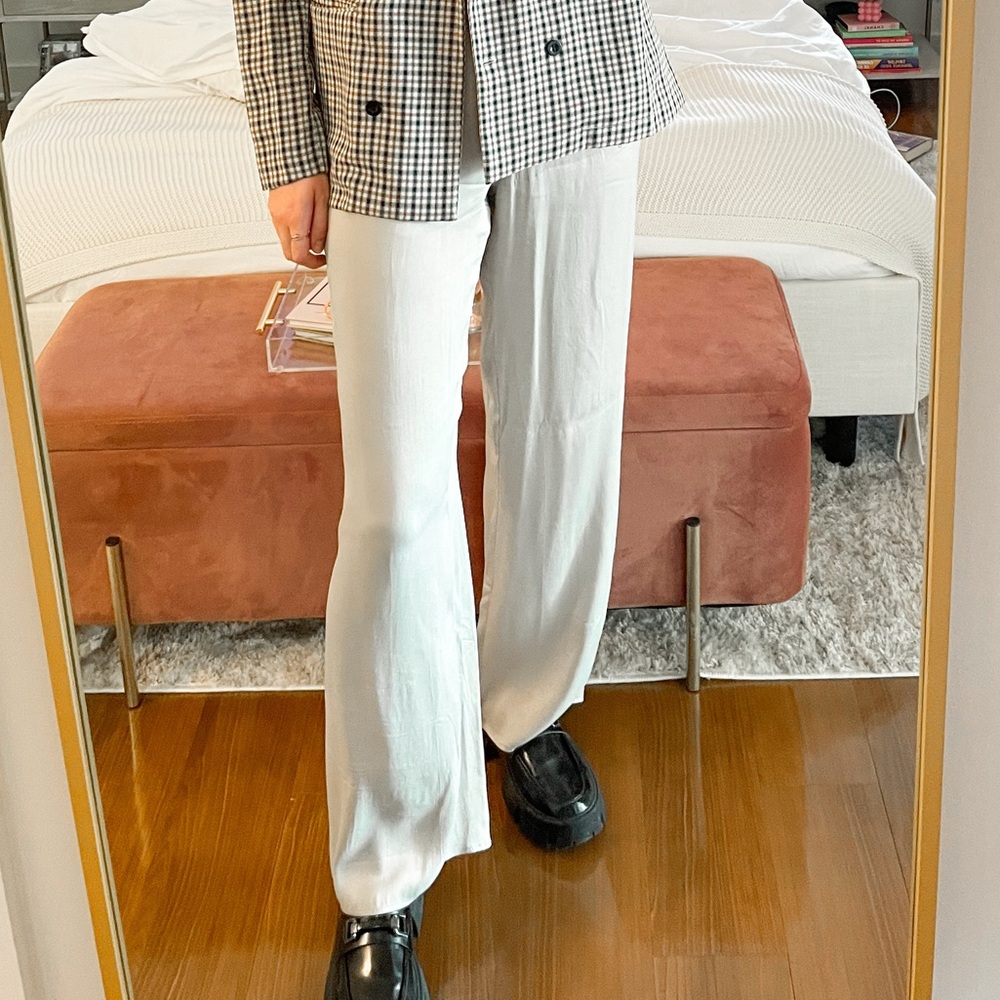 Zara Tan Satin Pants